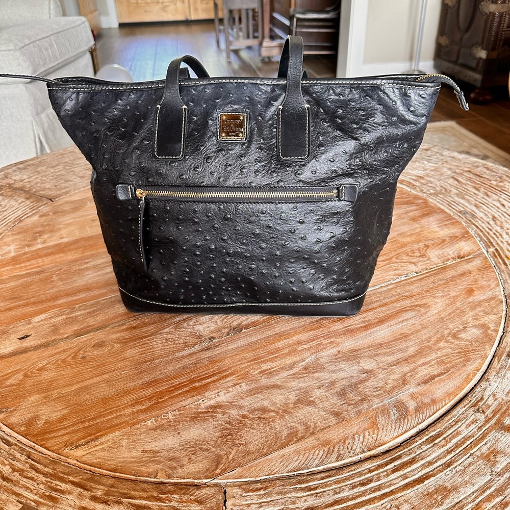 Dooney and Bourke Black Ostrich Tote